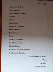 Gary Numan Manchester Setlist 2019